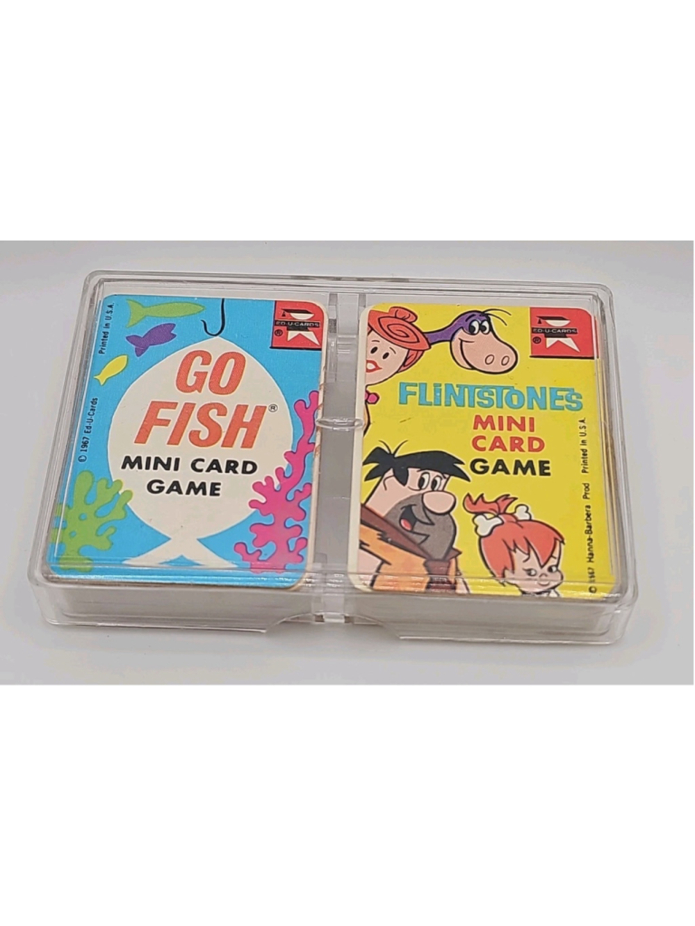 Vintage 60's 1967 Flintstones Mini Card Games & Go Fish ED-U-Cards Hanna-Barbera